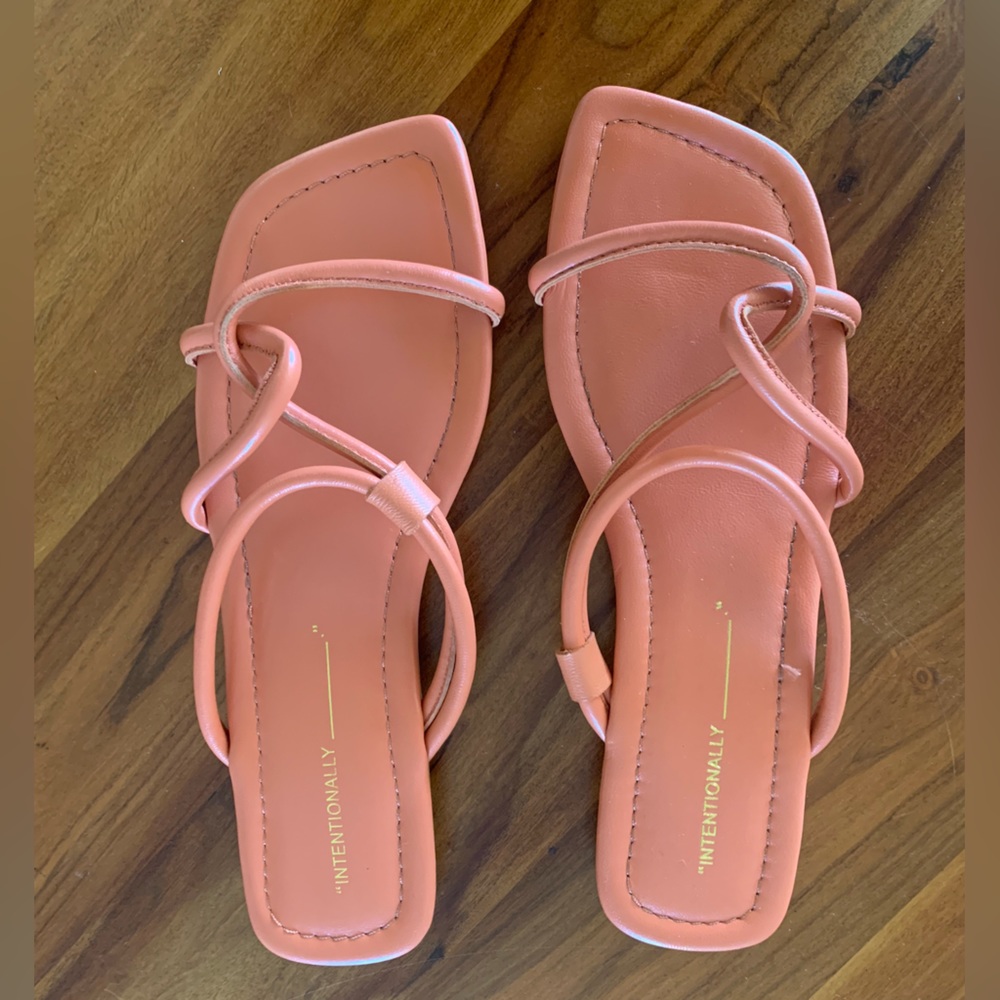Intentionally Blank Coral Strappy Sandals